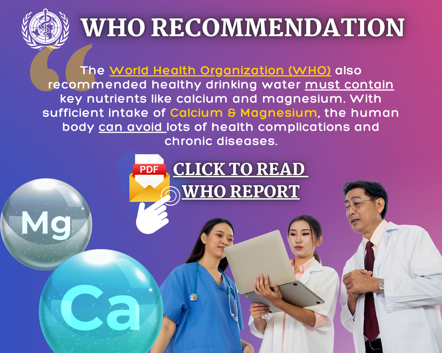 WHO report recommended drinking water